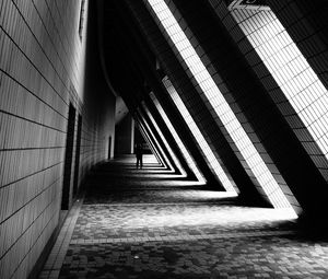 Preview wallpaper building, architecture, bw, corridor, dark