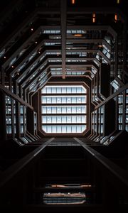 Preview wallpaper building, architecture, ceiling, perspective, dark