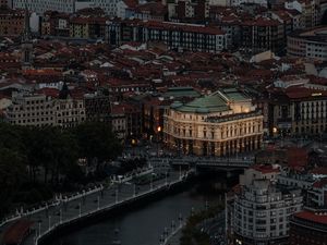 Preview wallpaper building, architecture, city, roofs, river