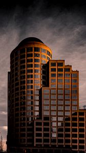 Preview wallpaper building, architecture, clouds, reflection, twilight