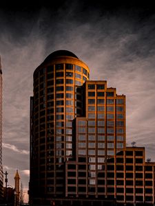 Preview wallpaper building, architecture, clouds, reflection, twilight