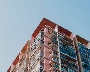 Preview wallpaper building, architecture, corner, windows, bottom view