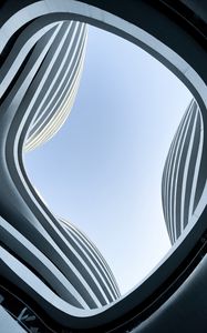 Preview wallpaper building, architecture, curves, stripes, bottom view