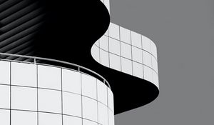 Preview wallpaper building, architecture, curves, black and white