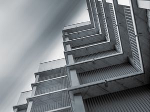 Preview wallpaper building, architecture, edges, bottom view, gray