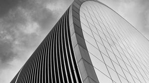 Preview wallpaper building, architecture, edges, facade, black and white