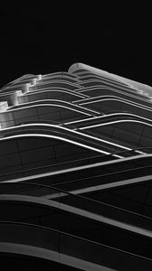 Preview wallpaper building, architecture, edges, bottom view, black and white