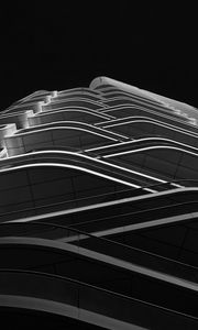 Preview wallpaper building, architecture, edges, bottom view, black and white