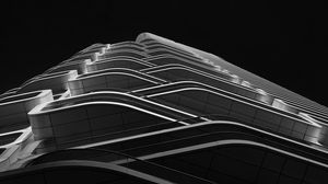 Preview wallpaper building, architecture, edges, bottom view, black and white