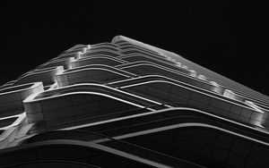 Preview wallpaper building, architecture, edges, bottom view, black and white