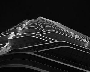 Preview wallpaper building, architecture, edges, bottom view, black and white