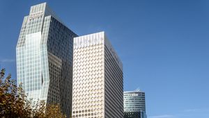 Preview wallpaper building, architecture, facade, bend, tree