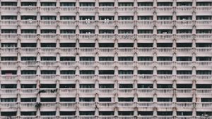 Preview wallpaper building, architecture, facade, balconies, pattern