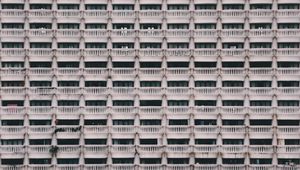 Preview wallpaper building, architecture, facade, balconies, pattern