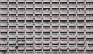 Preview wallpaper building, architecture, facade, balconies, pattern