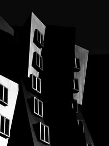 Preview wallpaper building, architecture, facade, bw, modern