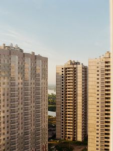 Preview wallpaper building, architecture, facade, apartments, river