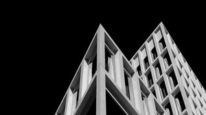 Preview wallpaper building, architecture, facade, bw, design