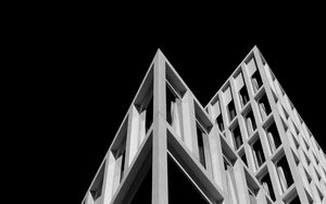 Preview wallpaper building, architecture, facade, bw, design