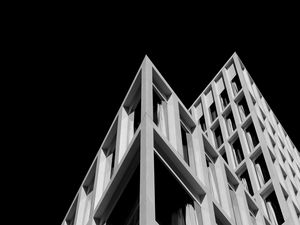 Preview wallpaper building, architecture, facade, bw, design