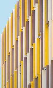 Preview wallpaper building, architecture, facade, minimalism, yellow