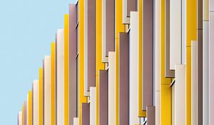 Preview wallpaper building, architecture, facade, minimalism, yellow