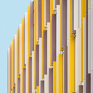 Preview wallpaper building, architecture, facade, minimalism, yellow