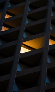 Preview wallpaper building, architecture, facade, windows, light, dark