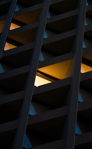 Preview wallpaper building, architecture, facade, windows, light, dark