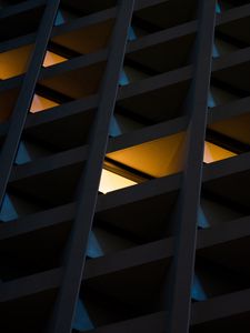 Preview wallpaper building, architecture, facade, windows, light, dark