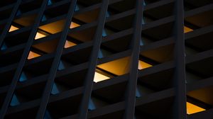 Preview wallpaper building, architecture, facade, windows, light, dark