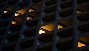 Preview wallpaper building, architecture, facade, windows, light, dark