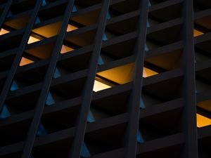 Preview wallpaper building, architecture, facade, windows, light, dark
