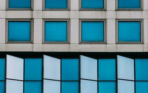 Preview wallpaper building, architecture, facade, blue