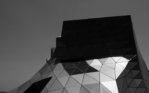 Preview wallpaper building, architecture, facade, metal, black and white