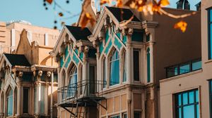 Preview wallpaper building, architecture, facade, tree, leaves