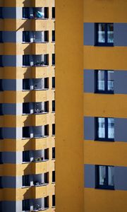 Preview wallpaper building, architecture, facade, windows, yellow