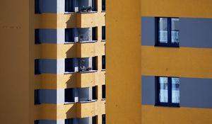 Preview wallpaper building, architecture, facade, windows, yellow