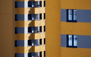 Preview wallpaper building, architecture, facade, windows, yellow