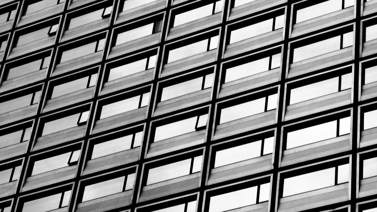 Wallpaper building, architecture, facade, black and white hd, picture ...