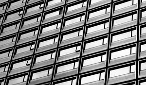 Preview wallpaper building, architecture, facade, black and white