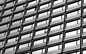 Preview wallpaper building, architecture, facade, black and white