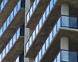 Preview wallpaper building, architecture, facade, glass, bottom view