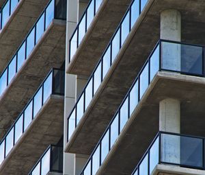 Preview wallpaper building, architecture, facade, glass, bottom view