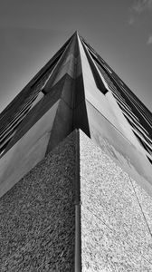 Preview wallpaper building, architecture, facade, bottom view, black and white