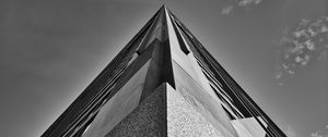 Preview wallpaper building, architecture, facade, bottom view, black and white