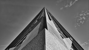 Preview wallpaper building, architecture, facade, bottom view, black and white