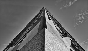 Preview wallpaper building, architecture, facade, bottom view, black and white