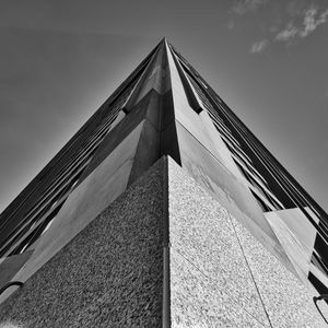 Preview wallpaper building, architecture, facade, bottom view, black and white