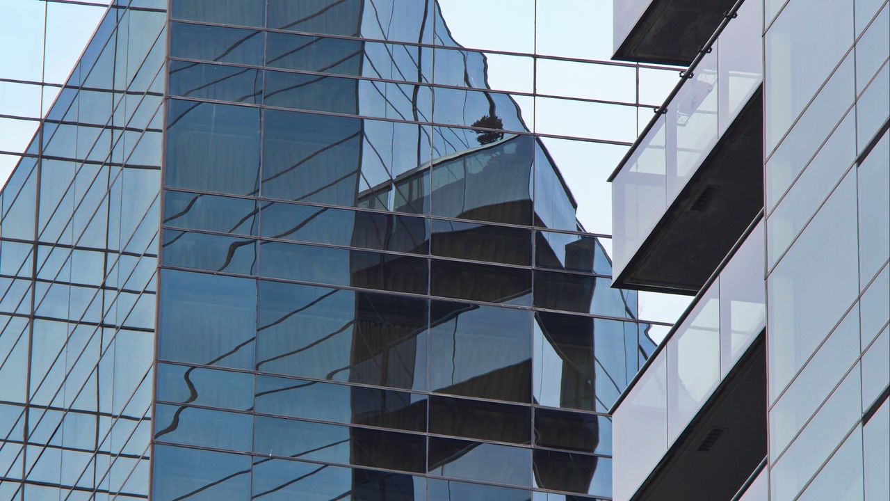 Wallpaper building, architecture, facade, glass, reflection